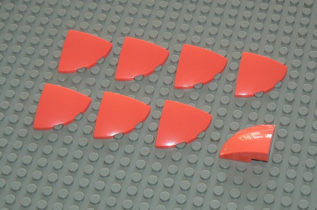 L616 Kwart gebogen stenen 3x3 coral 8 st., Ophalen of Verzenden, Nieuw, Losse stenen, Lego