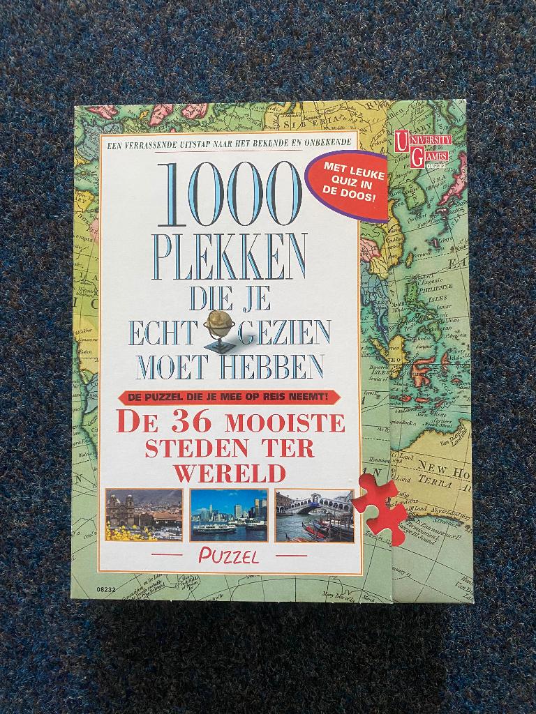 Puzzel De 36 mooiste steden ter wereld 1000 stukjes NIEUW, Ophalen of Verzenden, 500 t/m 1500 stukjes, Nieuw, Legpuzzel