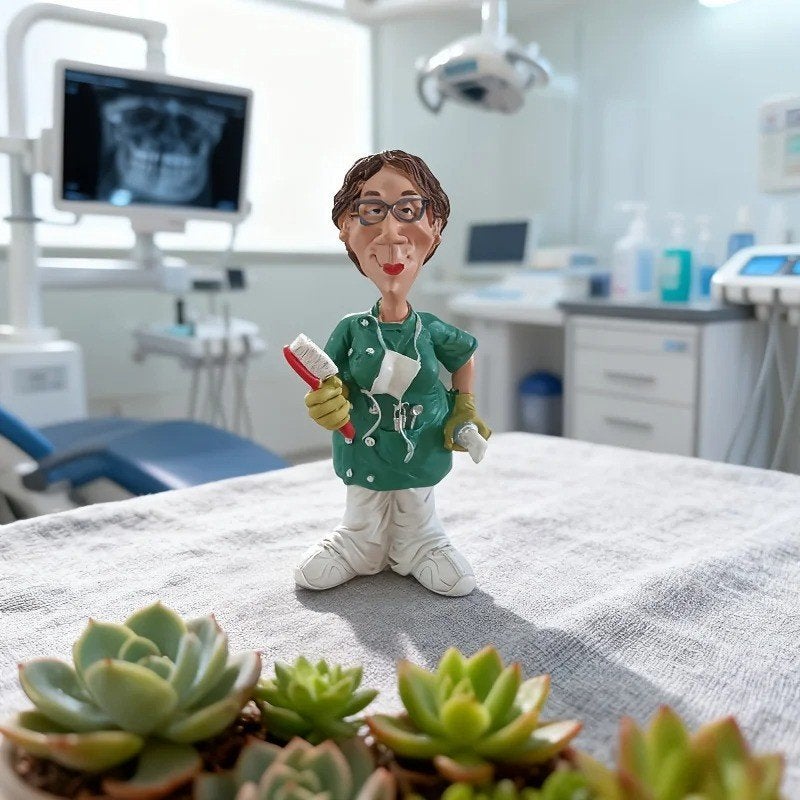 Retro vrouwelijke dokter prachtig decoratief beeldje (16cm), Verzenden, Nieuw, Mens