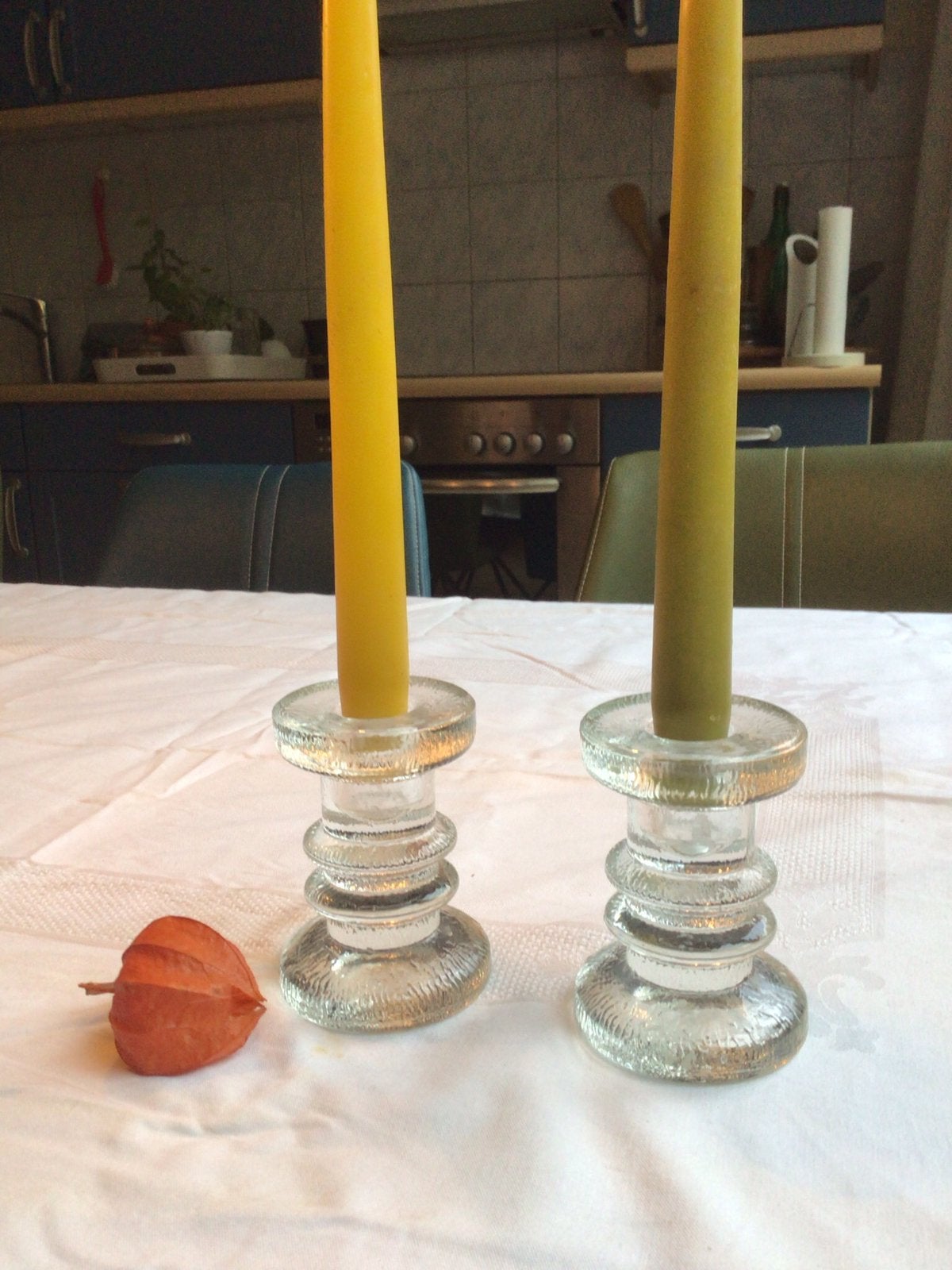 Set glazen kandelaars, Timo Sarpaneva, Littala, Huis en Inrichting, Ophalen of Verzenden, Zo goed als nieuw