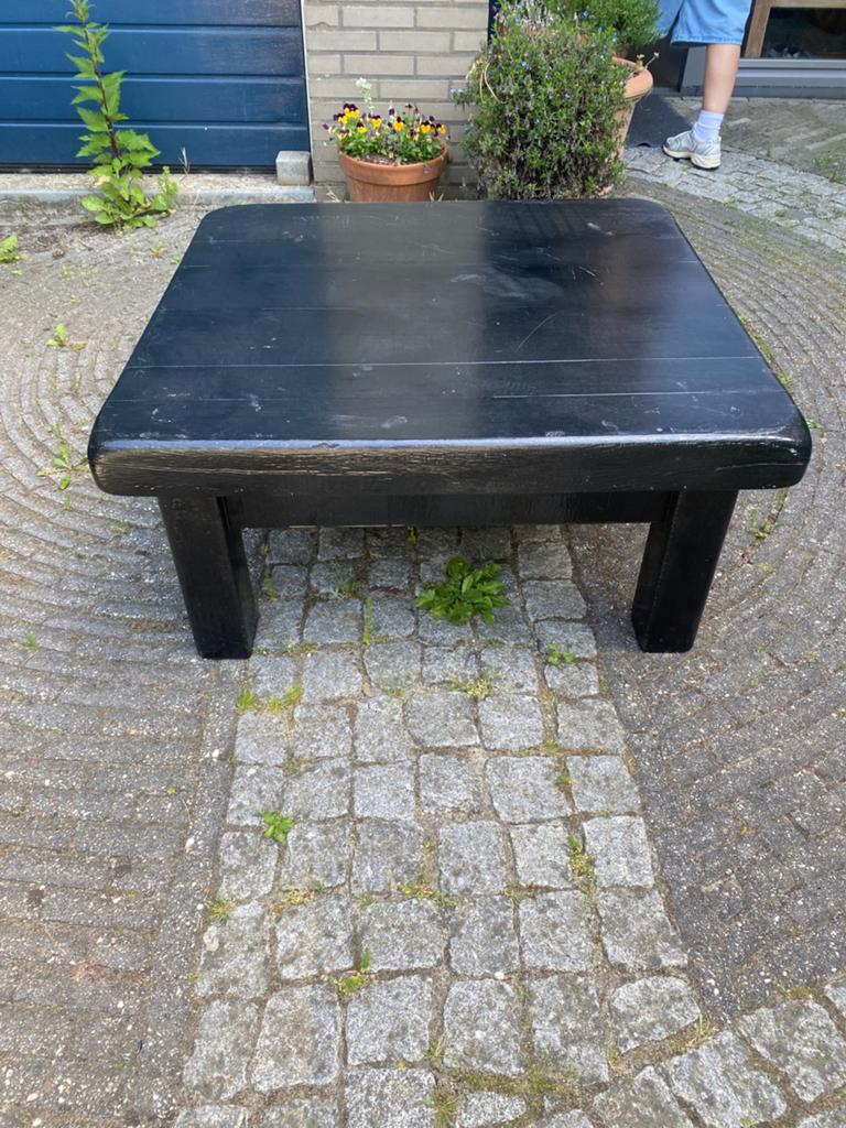 Massief eiken salontafel, Ophalen, Zo goed als nieuw, Rechthoekig, Hout