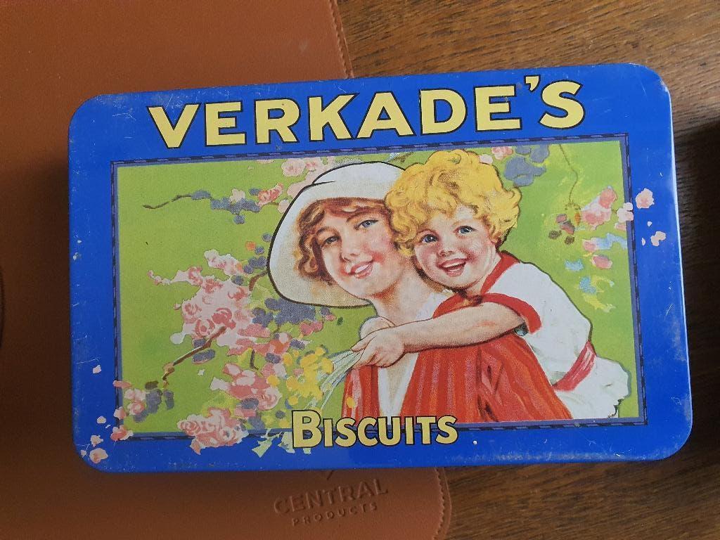 Koekblik van Verkade, Verzamelen, Blikken, Ophalen of Verzenden, Gebruikt, Koek(jes), Verkade