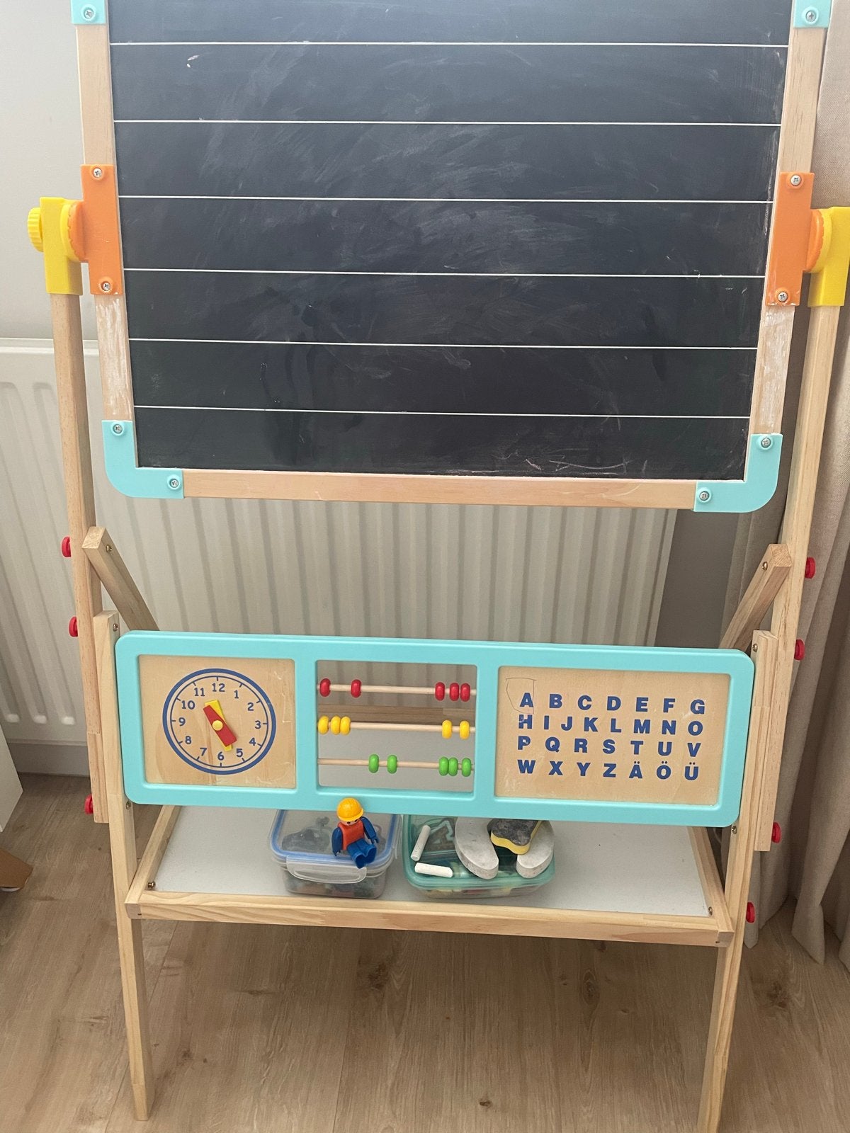 Tekenbord/schoolbord met telraam en klok - weinig gebruikt, Kinderen en Baby's, Speelgoed | Educatief en Creatief, Ophalen, Zo goed als nieuw