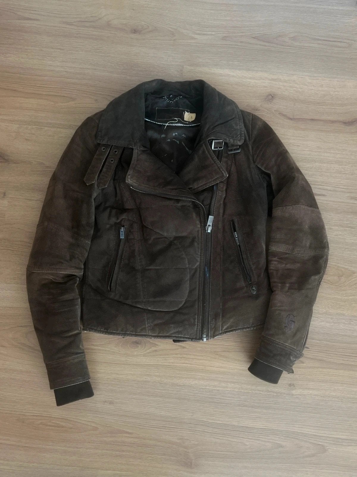 Vintage Giacomo leather jacket, Bruin, Maat 42/44 (L), Ophalen of Verzenden, Zo goed als nieuw