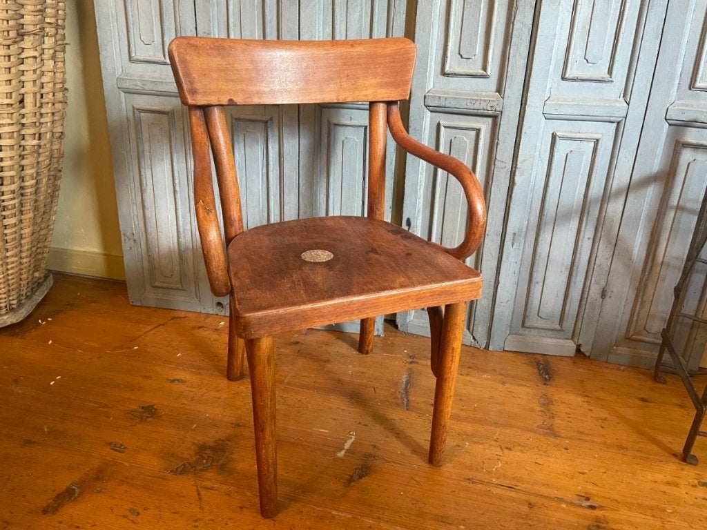 Kinderstoeltje Kleuterstoel Baumann jaren 50 Frankrijk, Antiek en Kunst, Ophalen of Verzenden