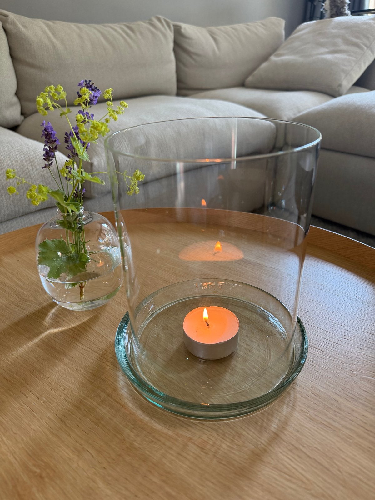 Glazen Windlicht, Huis en Inrichting, Woonaccessoires | Kandelaars en Kaarsen, Ophalen of Verzenden, Zo goed als nieuw, Glas, Windlicht