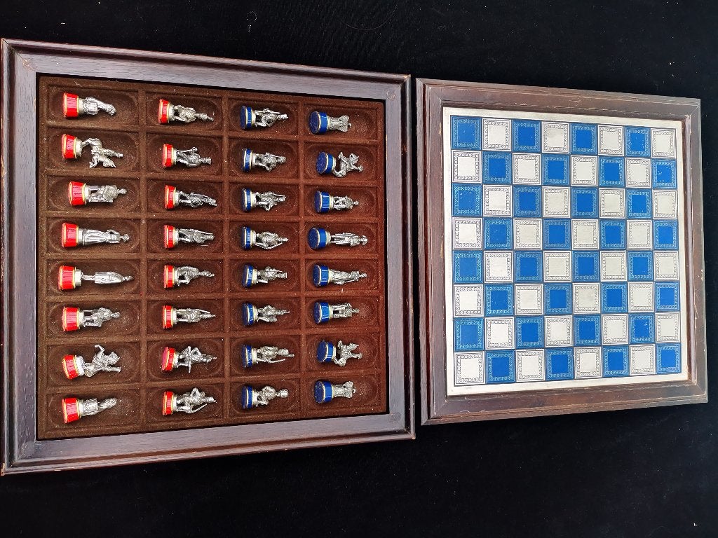 Franklin Mint Email Schaakspel, Slag bij Waterloo Napoleon, Een of twee spelers, Ophalen of Verzenden, Zo goed als nieuw