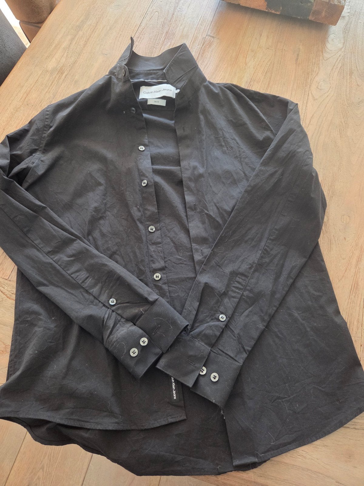 Zwart overhemd, Calvin Klein, maat M, slim fit, Ophalen of Verzenden, Zo goed als nieuw, Zwart, Calvin Klein Jeans