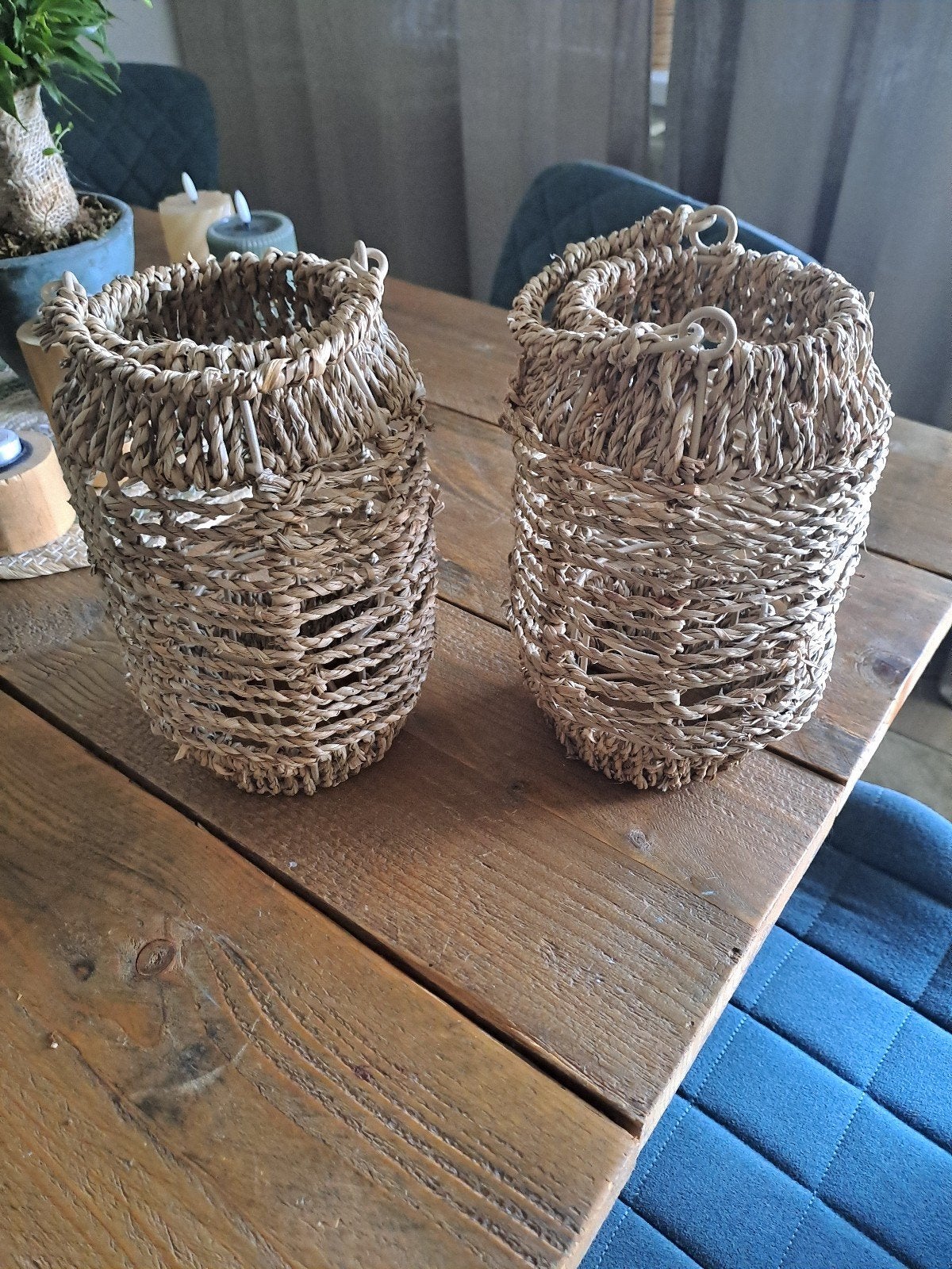 2 zeegras kaars..waxine houder, Huis en Inrichting, Woonaccessoires | Kandelaars en Kaarsen, Ophalen, Kaars