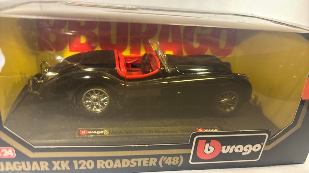 Jaguar xk120 roadster 1948 Bburago 1.24, Ophalen of Verzenden, Bburago, A, A