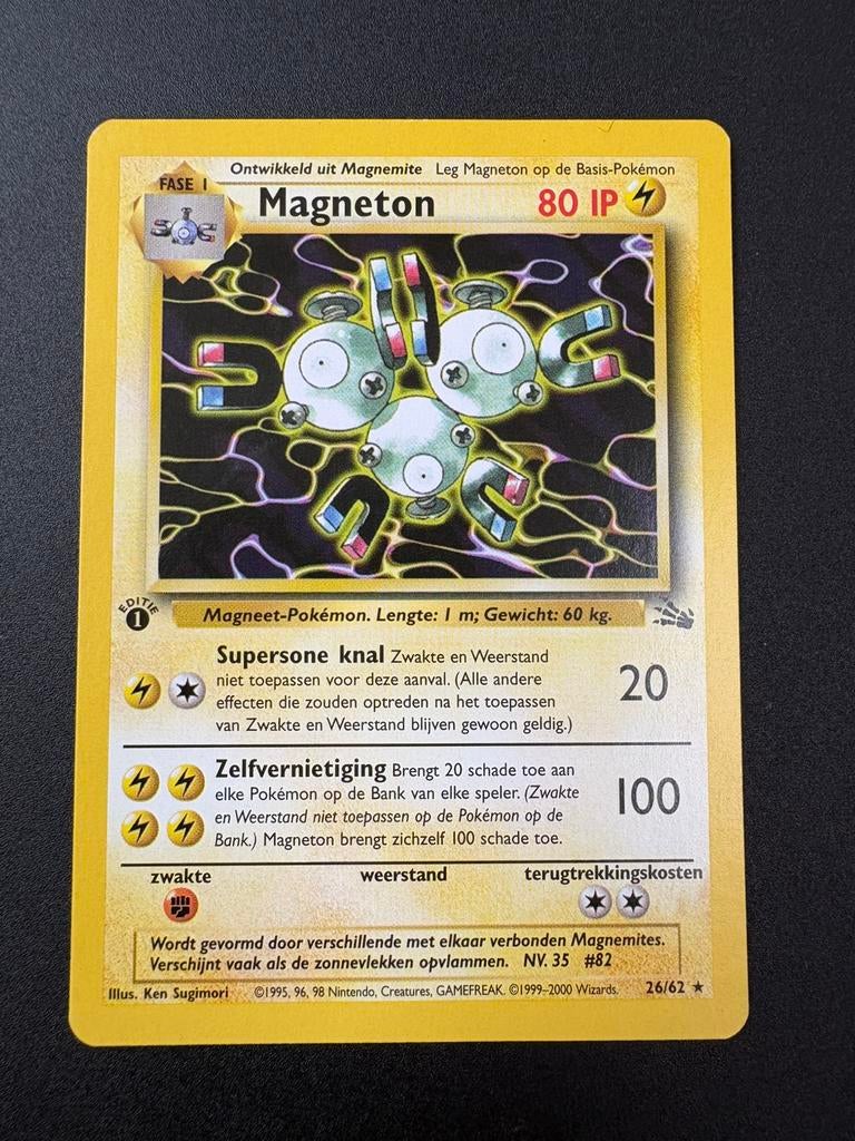 First Edition Magneton 26/62 Fossil Nederlands, Ophalen of Verzenden, Zo goed als nieuw, Losse kaart