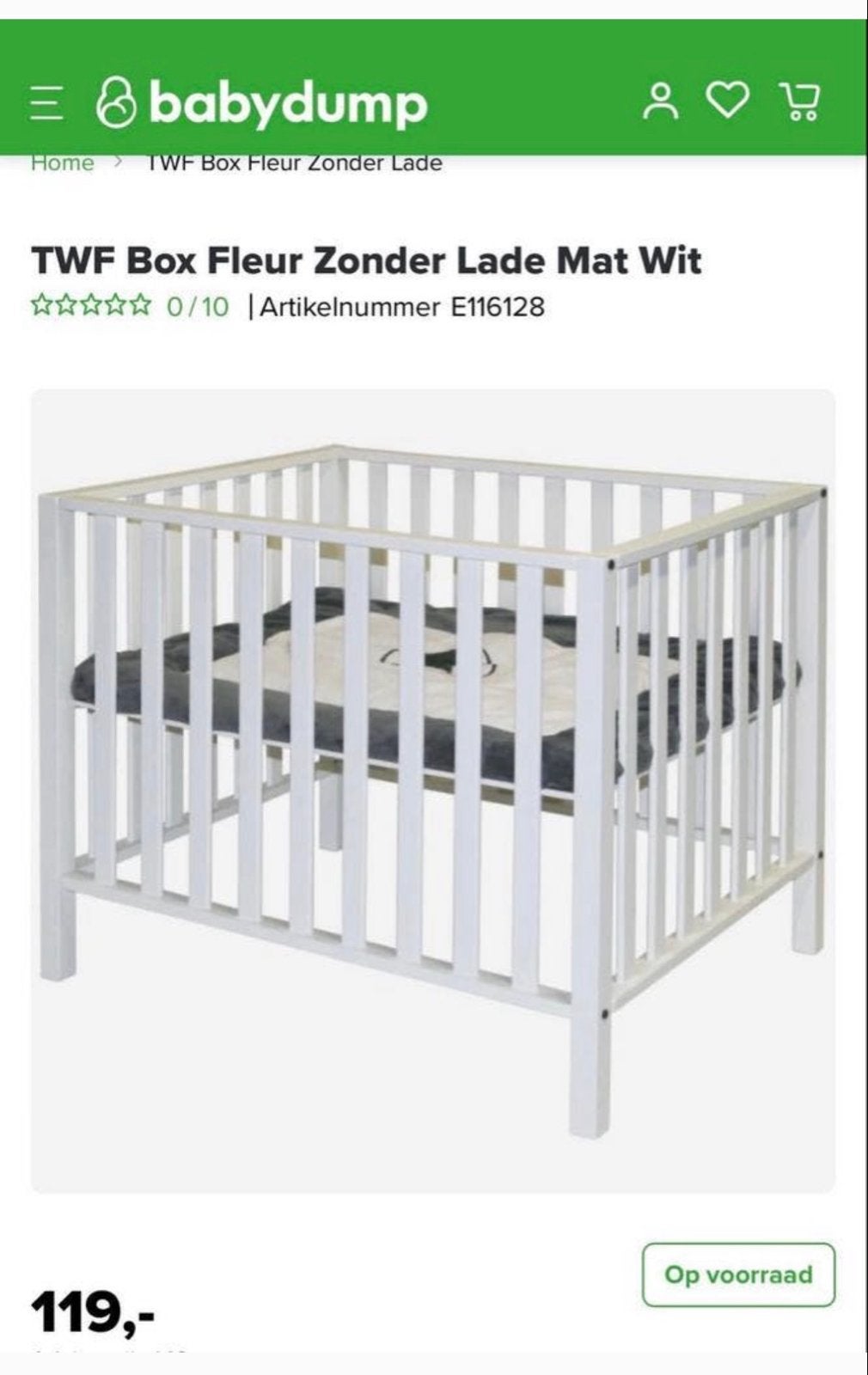 TWF Box Fleur Zonder Lade Mat Wit - Gebruikt, Ophalen, Gebruikt, Rechthoekig