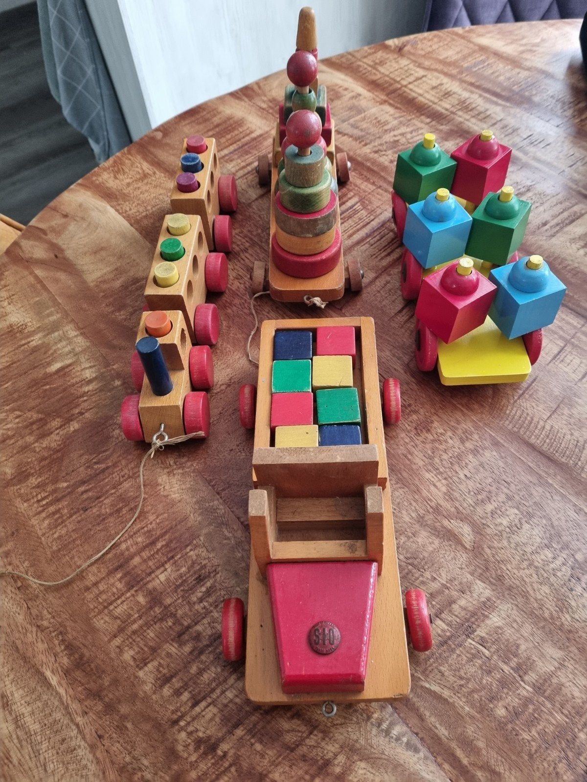 4 delig houten speelgoed SIO jaren 50., Ophalen of Verzenden