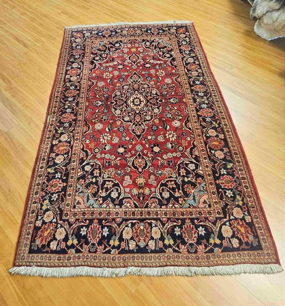 Kashan Tapijt 220/135 cm, Gebruikt, 100 tot 150 cm, Etten-Leur, Ophalen of Verzenden