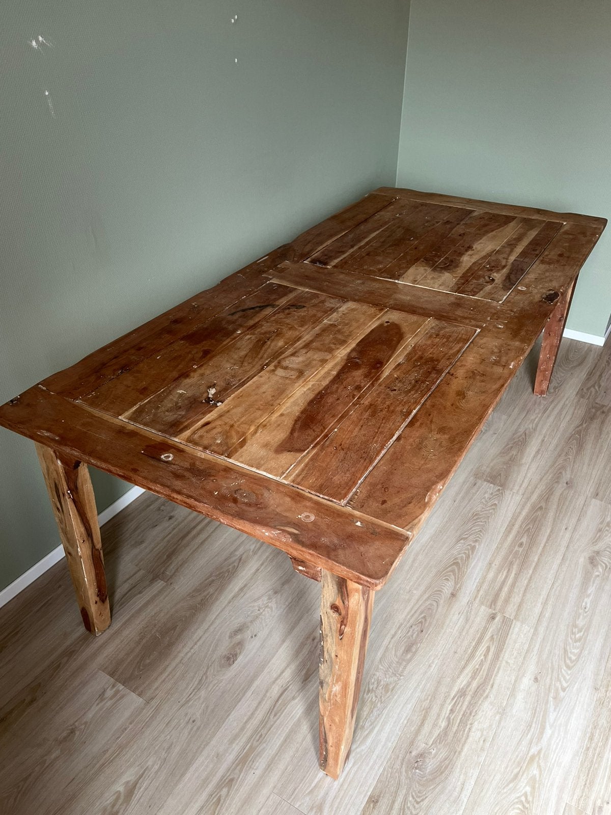 Houten eettafel, Ophalen, Teakhout, 200 cm of meer, 50 tot 100 cm