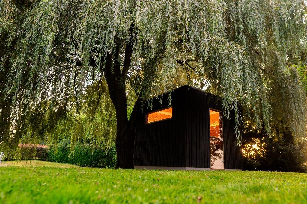 6 persoons sauna buiten, Sport en Fitness, Sauna, Ophalen, Zo goed als nieuw, Fins of Traditioneel, Complete sauna
