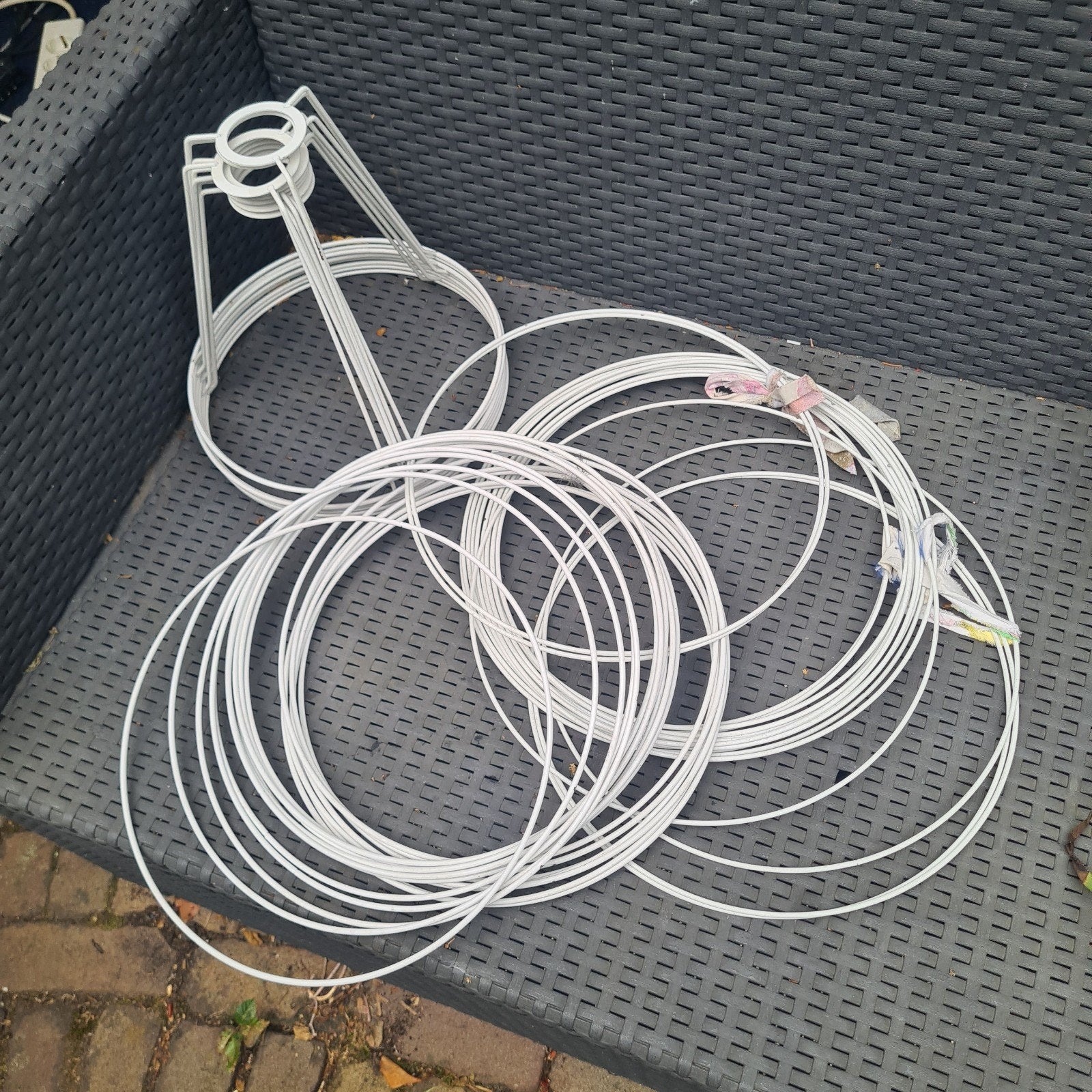 Metalen lampenkap frame en ringen voor DIY projecten, Overige typen, Wit, Rond, Nieuw