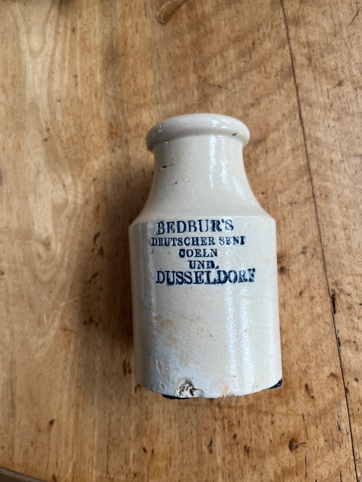 Antieke Bedbur's Duitse Mosterd Pot - Keulen & Düsseldorf, Antiek en Kunst, Ophalen of Verzenden