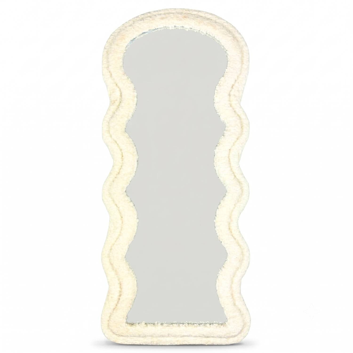 spiegel wave – 26,5 x 60cm – teddy/velvet, Ophalen, Zo goed als nieuw, Minder dan 100 cm, Rechthoekig
