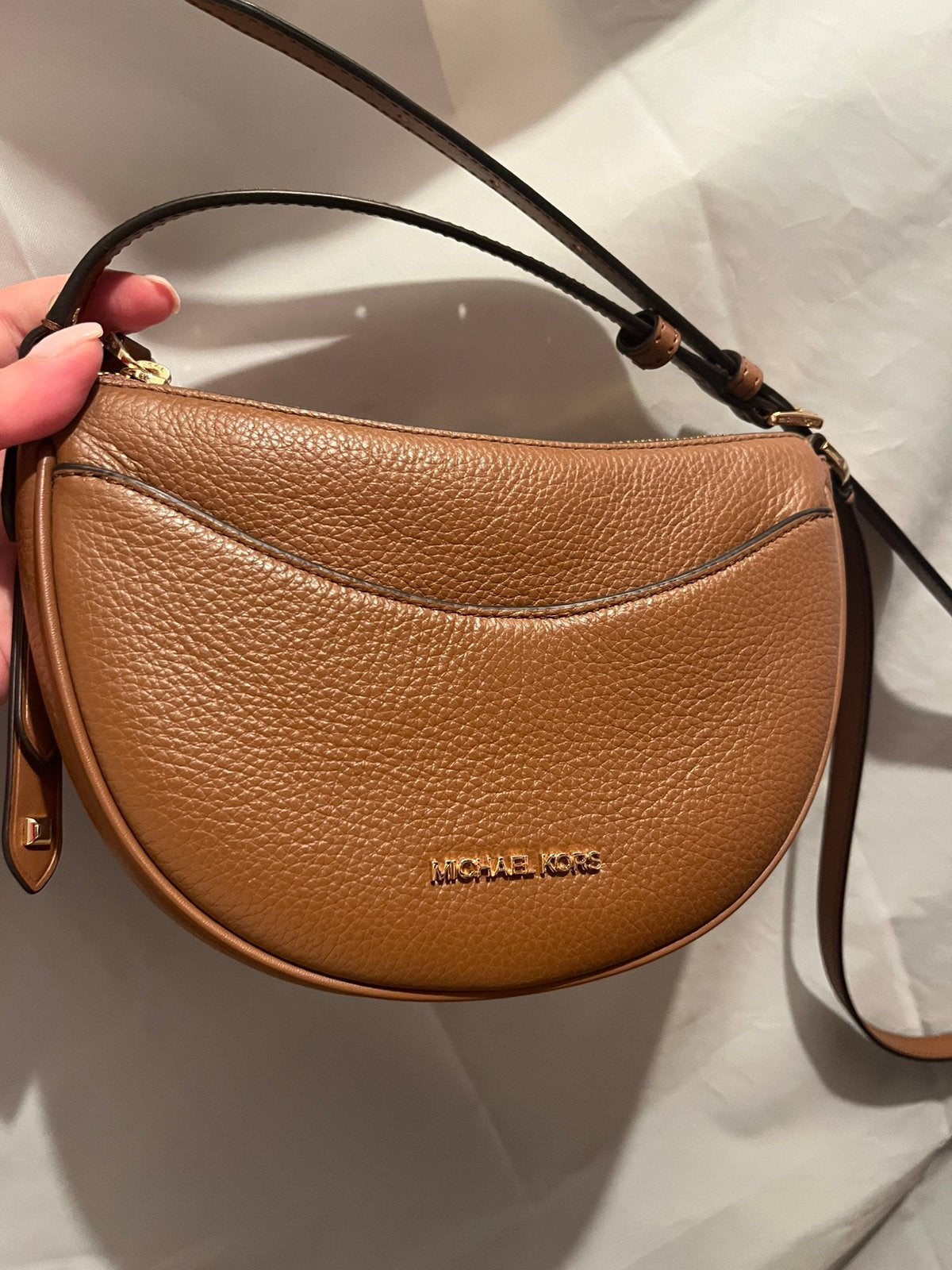Bruine michael kors tas tasje leer, Ophalen of Verzenden, Zo goed als nieuw, Bruin, Schoudertasje