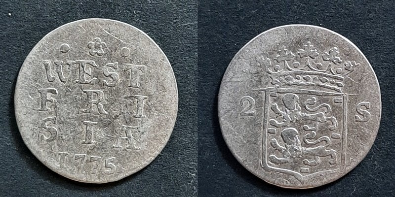 Dubbele wapenstuiver West Frisia 1775, Verzenden, Vóór koninkrijk, 10 cent, Zilver