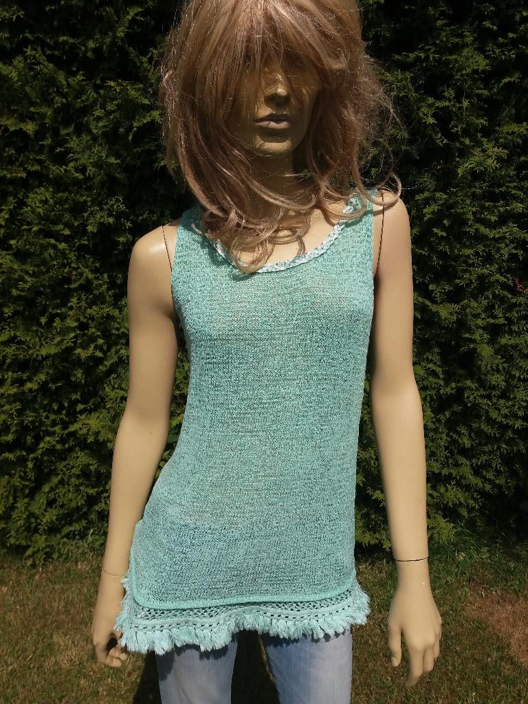Nieuwe mintgroene Ibiza top - 1 size, Maat 38/40 (M), Nieuw, Ophalen of Verzenden, Zonder mouw