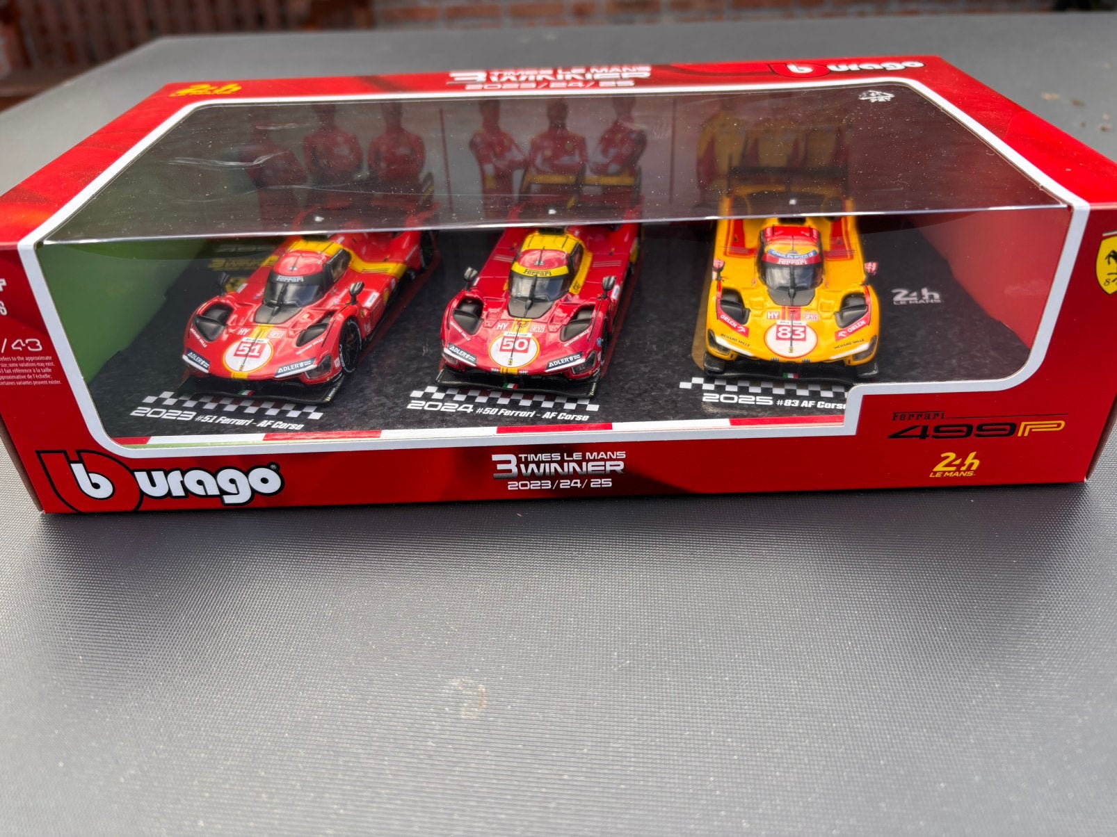 Ferrari 499P Le Mans winnaarsset Burago 1:43 NIEUW ! C4F, Overige merken, Auto, ., Burago