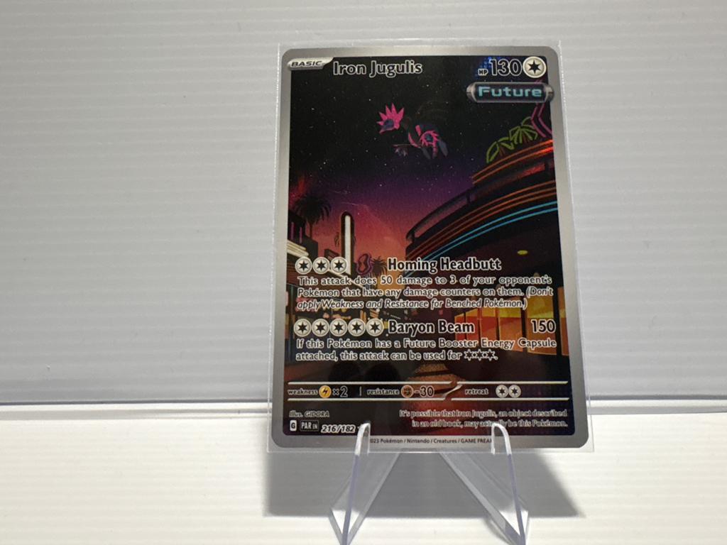 Iron Jugulis 216/182 Paradox Rift NM Pokémon Kaart, Cursus of Instructie, Alle leeftijden, Vechtsport, Ophalen of Verzenden