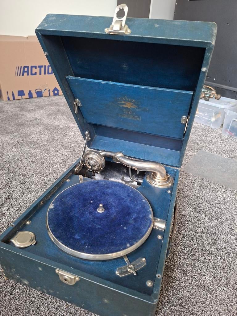 Antieke grammofoon koffer Eagle N40B, Audio, Tv en Foto, Platenspelers, Ophalen