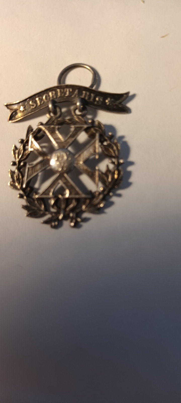 Oude Zilveren Medaille 'Secretaris' met Kroon en Steen, Postzegels en Munten, Penningen en Medailles, Ophalen of Verzenden