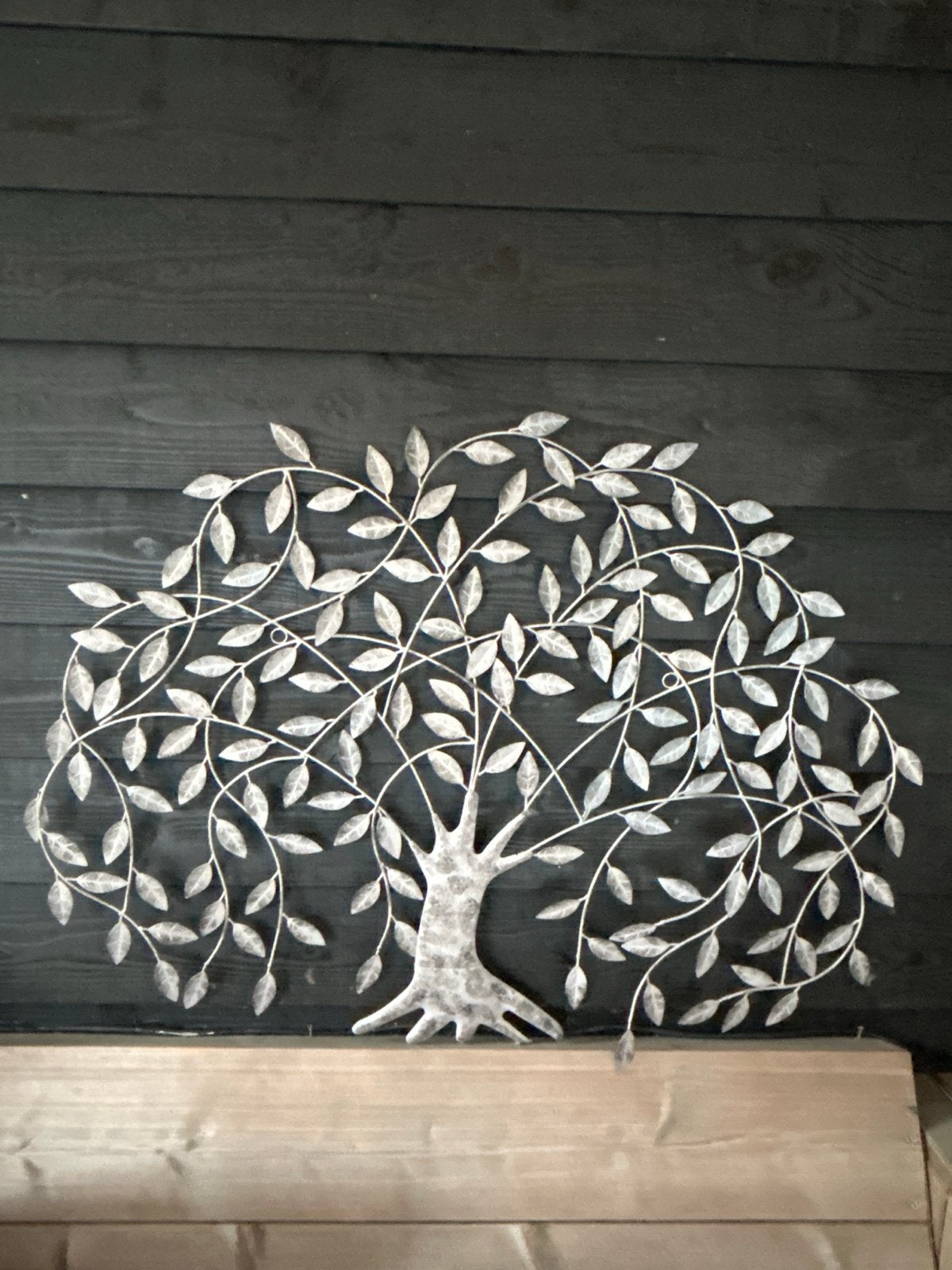 Metalen Wanddecoratie Levensboom - Grijs, Ophalen, Metaal, Wandsculptuur, Gebruikt