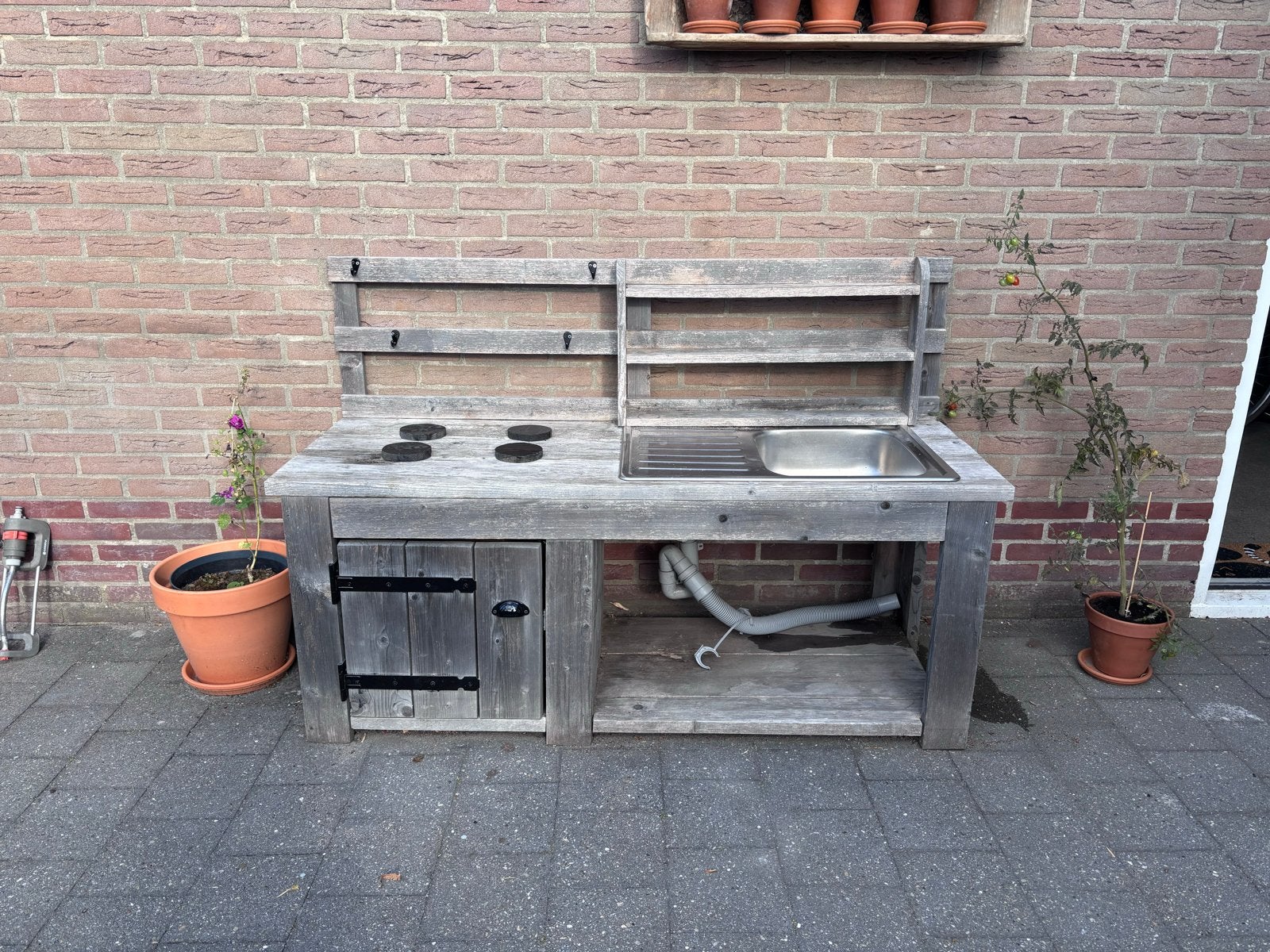 Houten modderkeuken / buitenkeuken voor kinderen, Kinderen en Baby's, Ophalen, Gebruikt, Overige typen