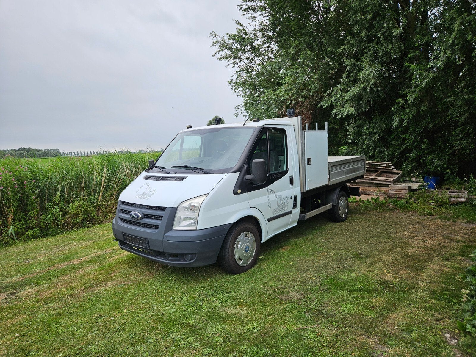 Transit Pick-Up 2008  130Dkm, Auto's, Voorwielaandrijving, Volkswagen, 2500 kg, Wit