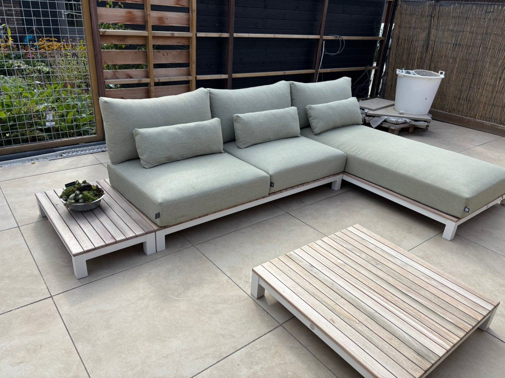 Suns evora chaise lounge set. Soft green, Tuin en Terras, Ophalen, Zo goed als nieuw, Aluminium