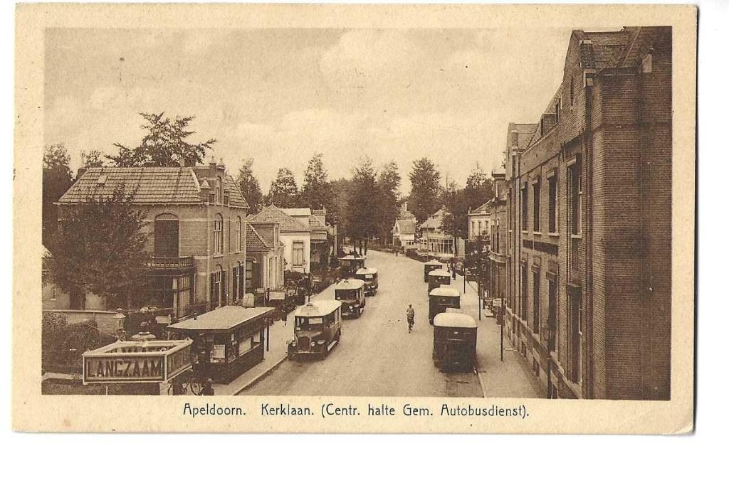 apeldoorn  kerklaan  autobus   stempel volksherstel 1946, Verzenden, 1940 tot 1960, Gelopen, Frankrijk