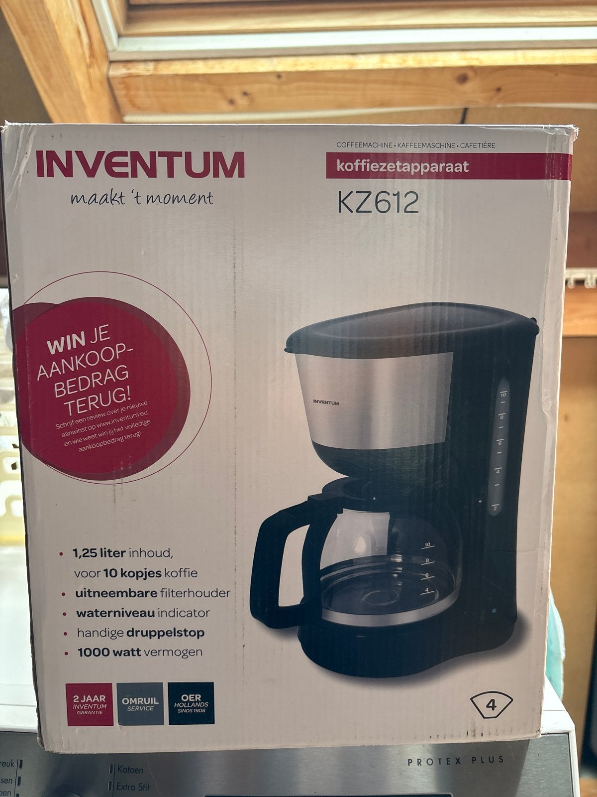 Inventum KZ612 Koffiezetapparaat - 1.25L, 1000W, 10 kopjes of meer, Gemalen koffie, Ophalen of Verzenden, Koffiemachine
