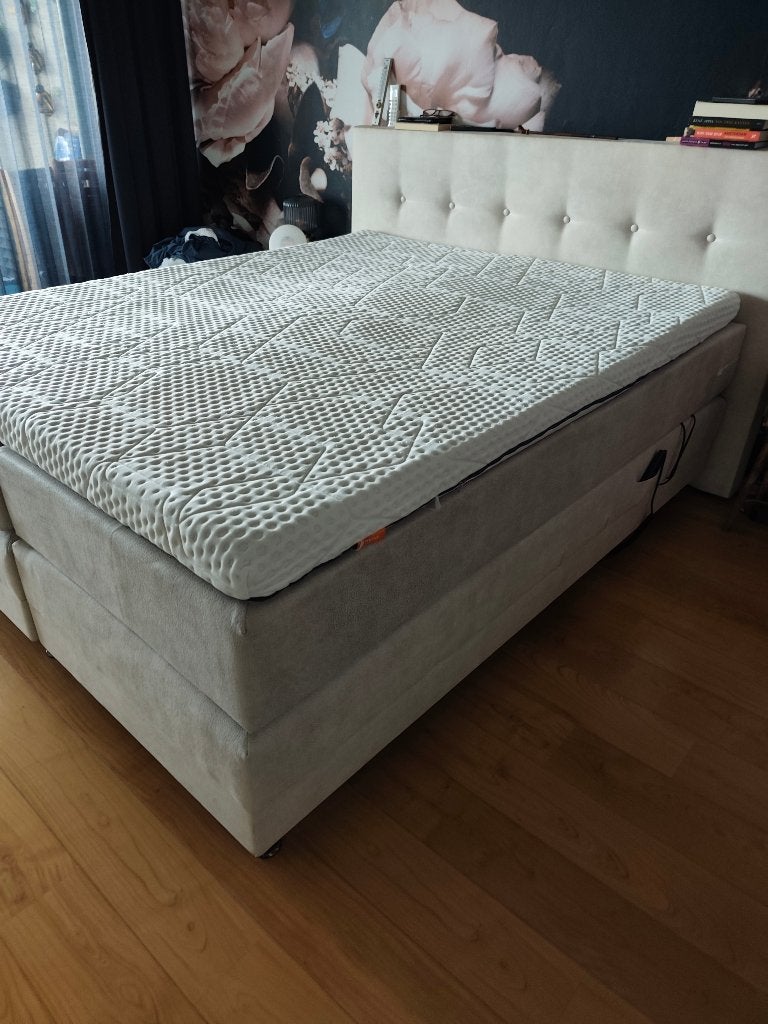 Boxspring 160200 elektrische bodem nieuwe Emma topper 8 cm, Huis en Inrichting, Ophalen, Gebruikt, Tweepersoons, 200 cm