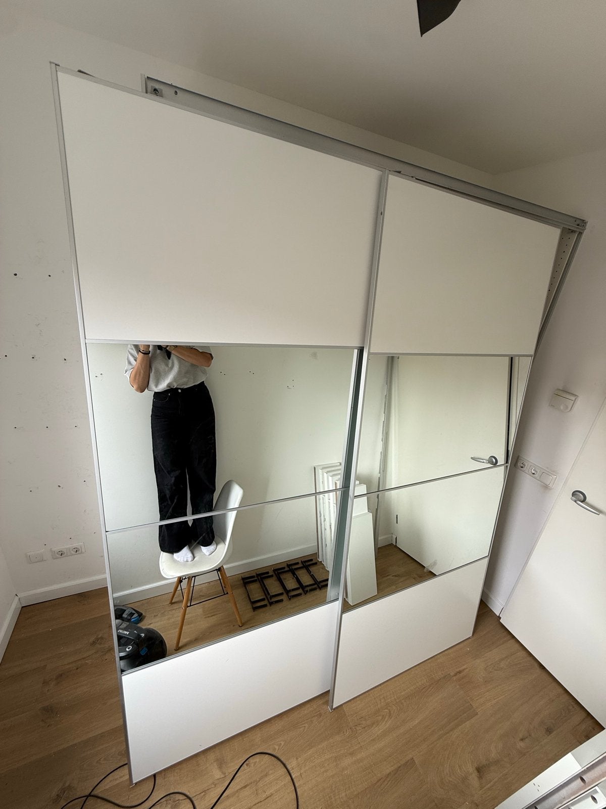 IKEA PAX kastdeuren met spiegel (2x 1 meter), Ophalen, Gebruikt, 200 cm of meer, 150 tot 200 cm