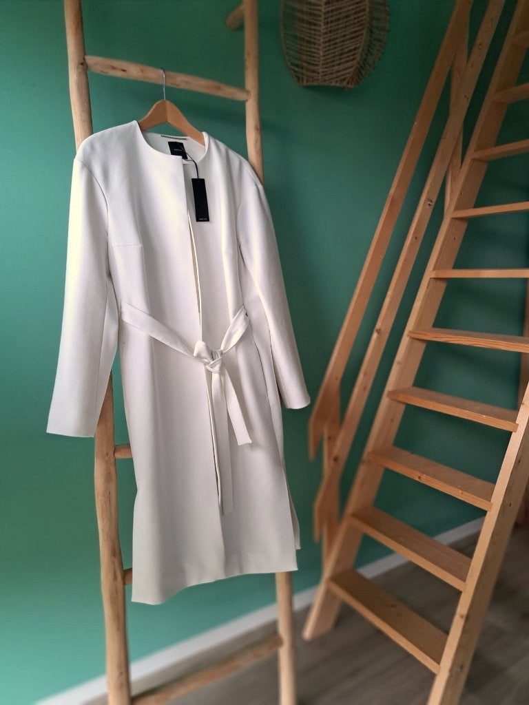 Vanilia luxe roomwitte lang colbert/mantel in maat 44, Verzenden, Vanilia, Wit, Maat 42/44 (L)