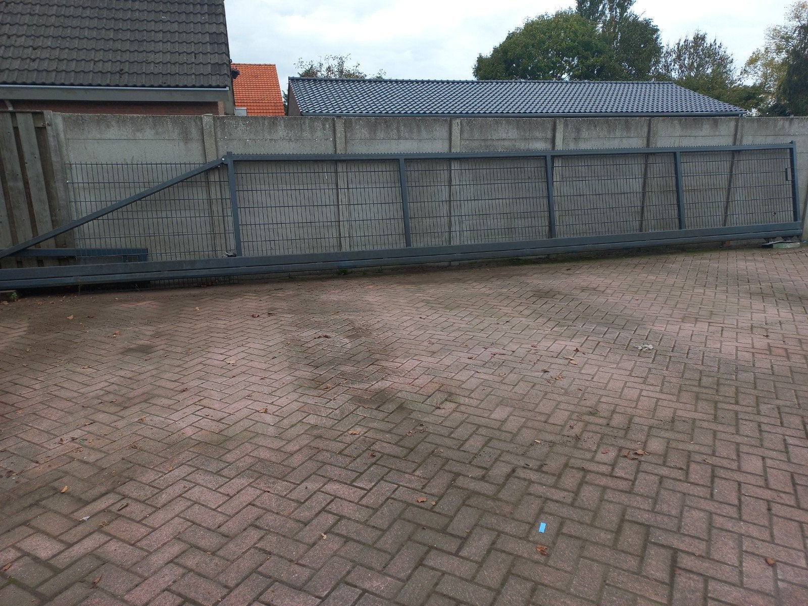 Goeduitziende schuifpoort antraciet, Tuin en Terras, Tuinhekken en Hekwerk, Ophalen of Verzenden, IJzer, Spijlenhekwerk