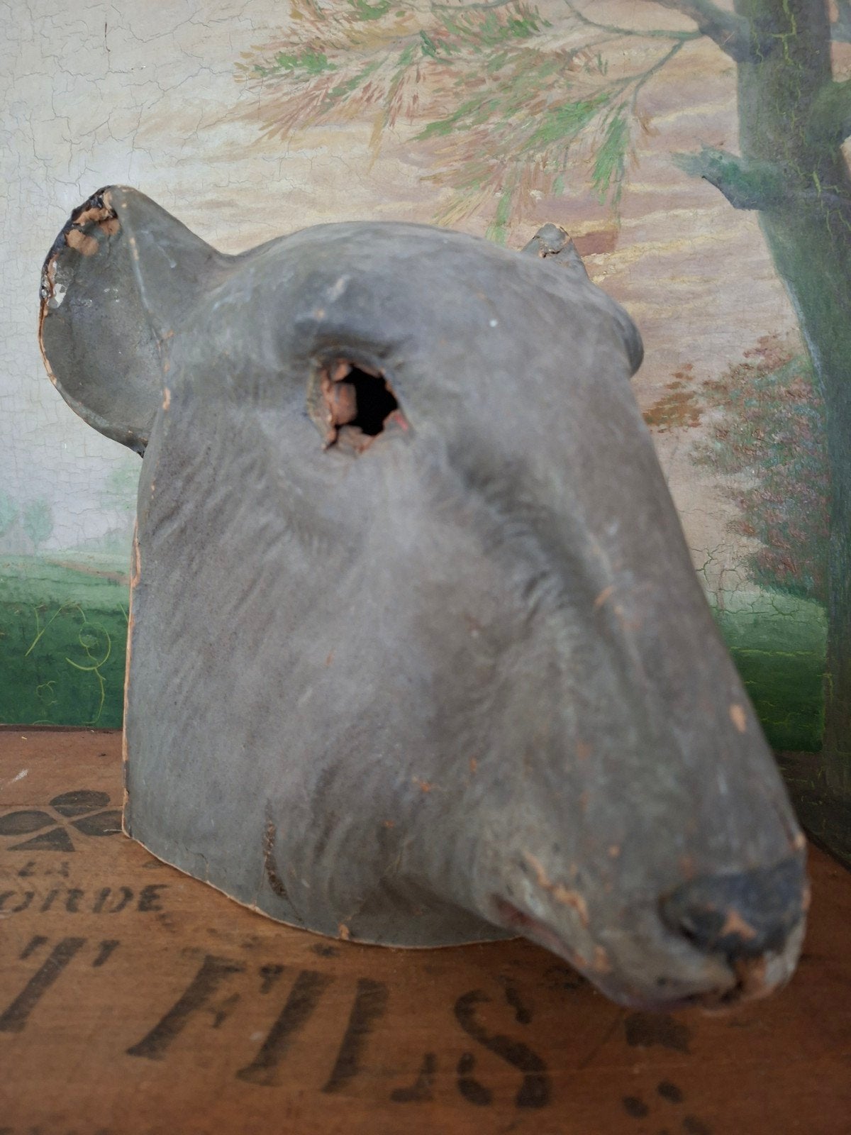 Oude maskers, papier maché, beestenboel, carnaval, circus, Ophalen of Verzenden