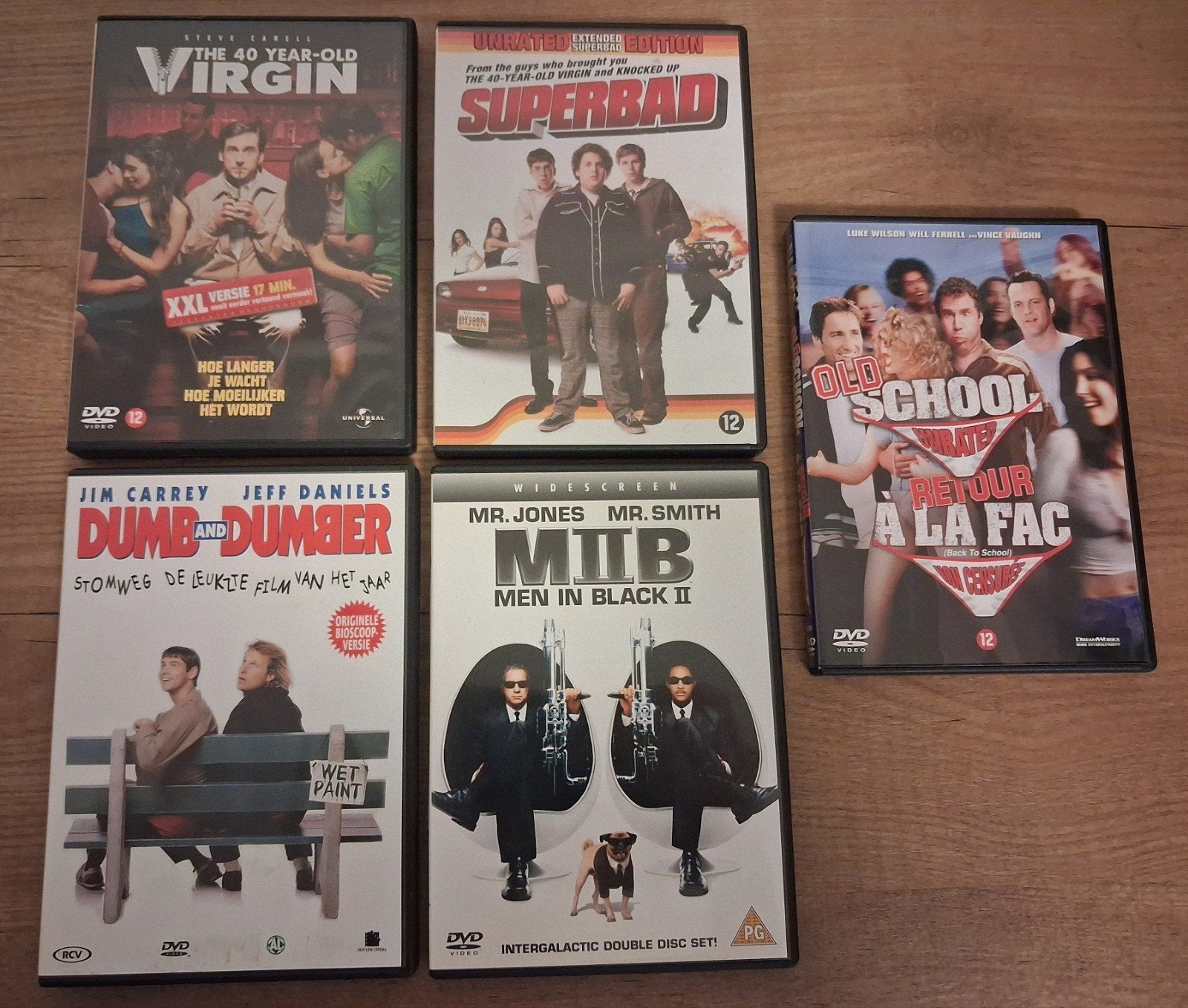 DVD Collectie: Dumb and Dumber, Men in Black II, Superbad, Cd's en Dvd's, Nederlands, Ophalen of Verzenden, Zo goed als nieuw
