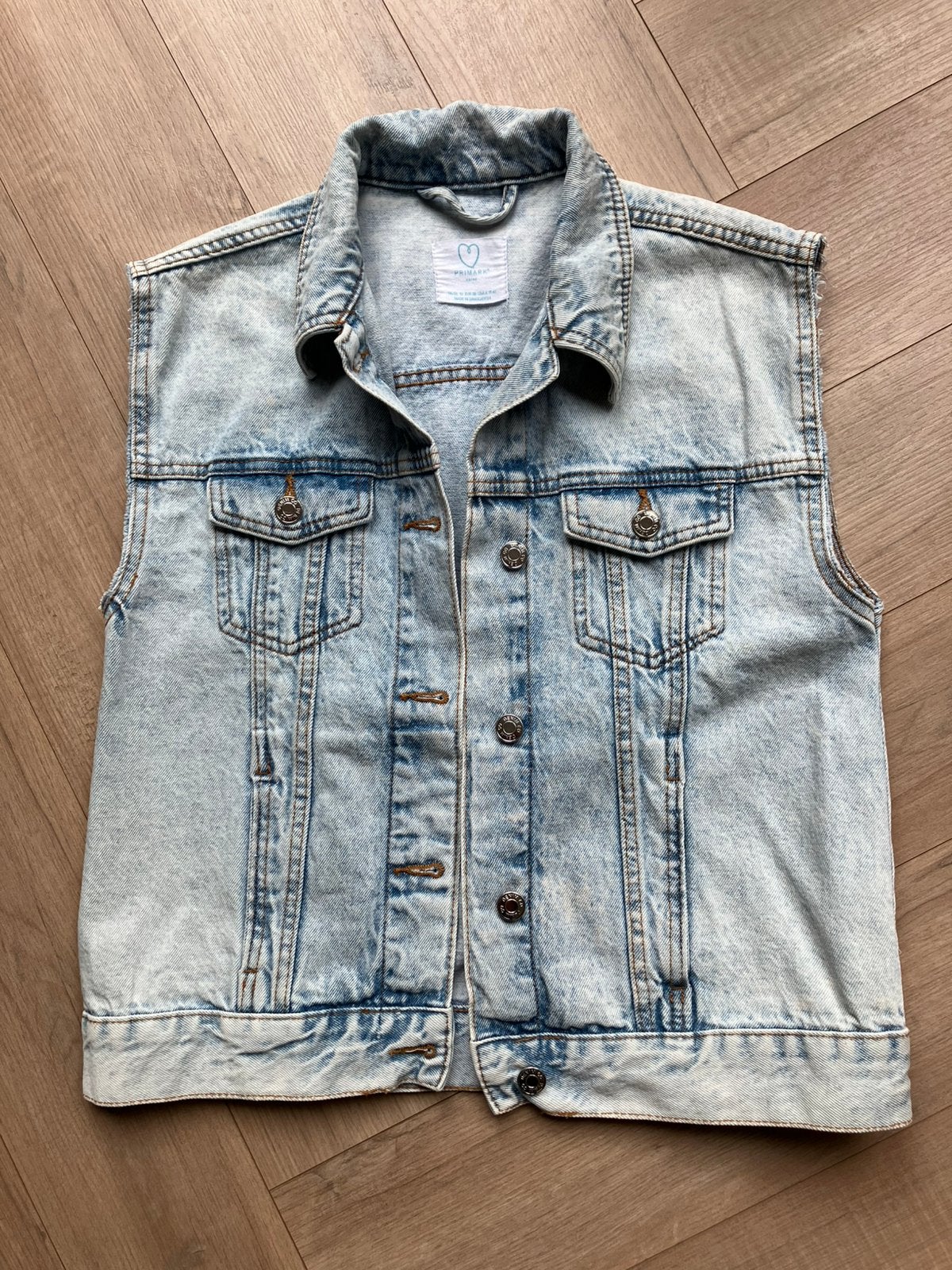 Lichtblauwe jeans gilet 38, Kleding | Dames, Bodywarmers, Ophalen of Verzenden, Nieuw, Maat 38/40 (M), Blauw
