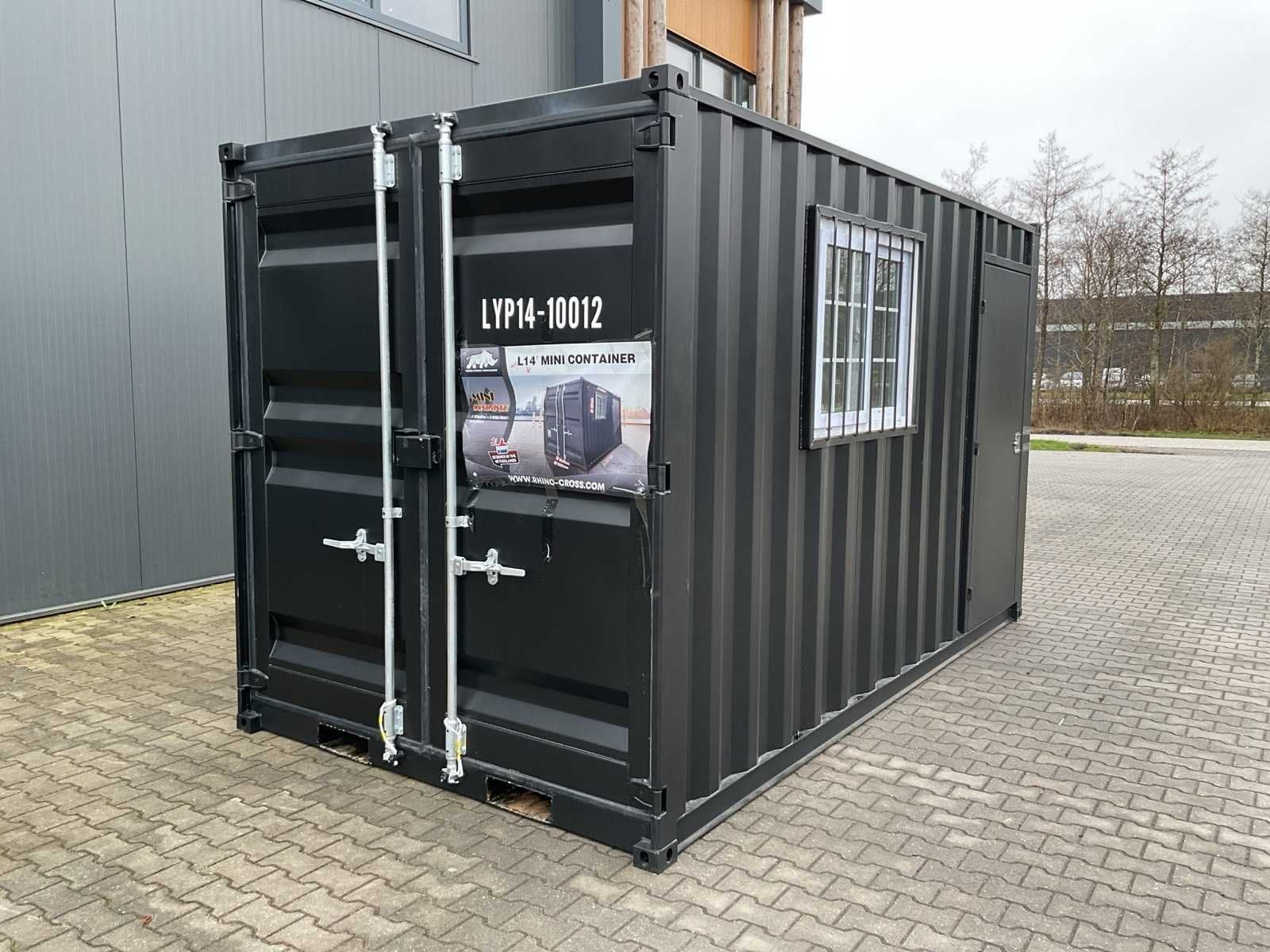 Rhino-Cross-Containers 14ft Mini container met deur en raam