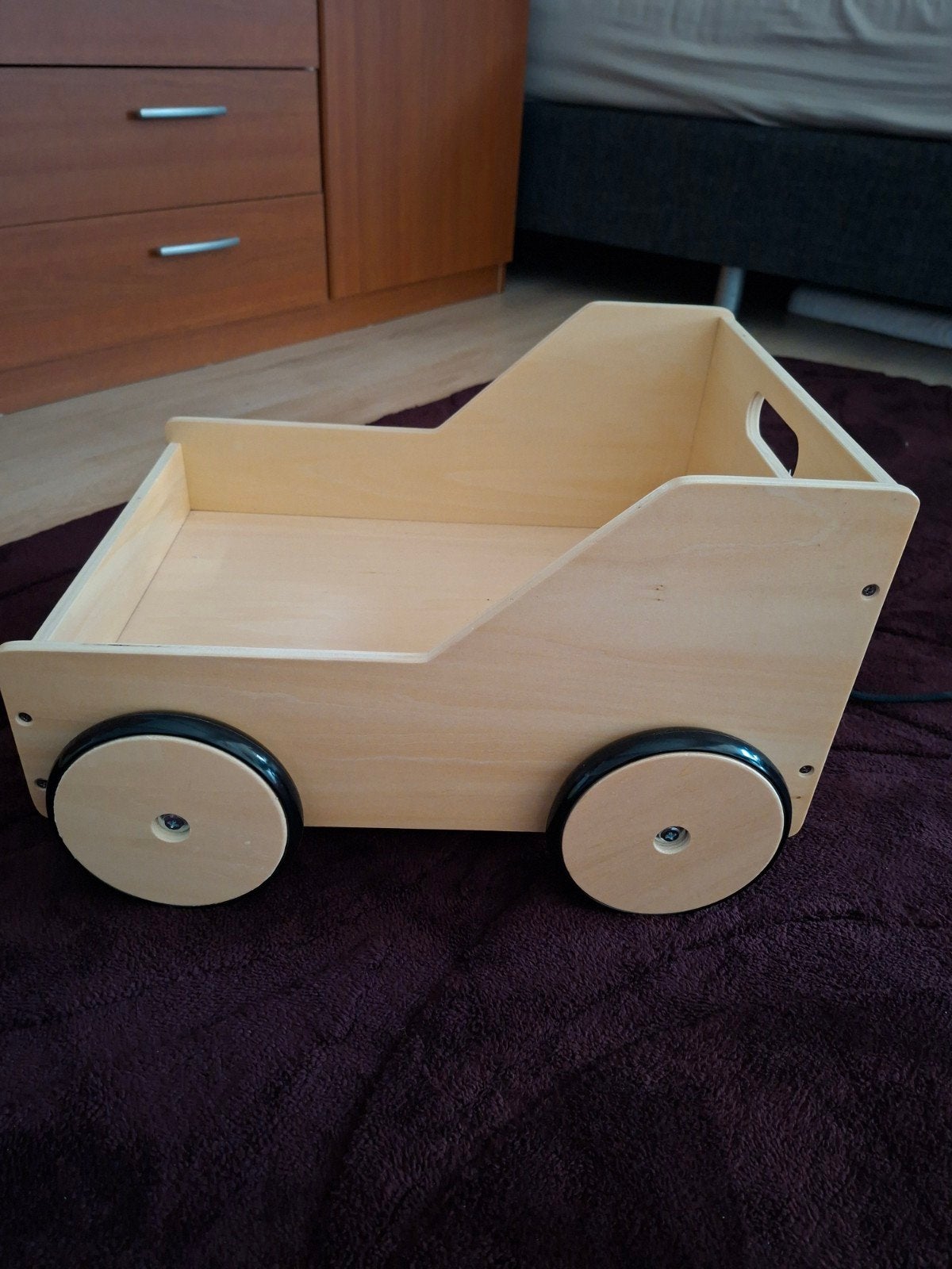 Houten speelgoed/boekenkar - zo goed als nieuw, Ophalen, Zo goed als nieuw, Jongen of Meisje