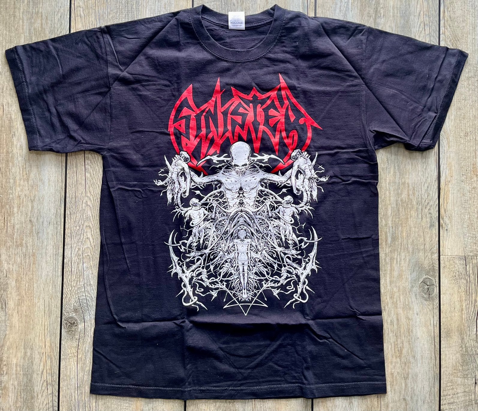 Origineel | SINISTER | The Existence of.. | T-shirt | L, Ophalen of Verzenden, Zo goed als nieuw, Maat 52/54 (L), Zwart