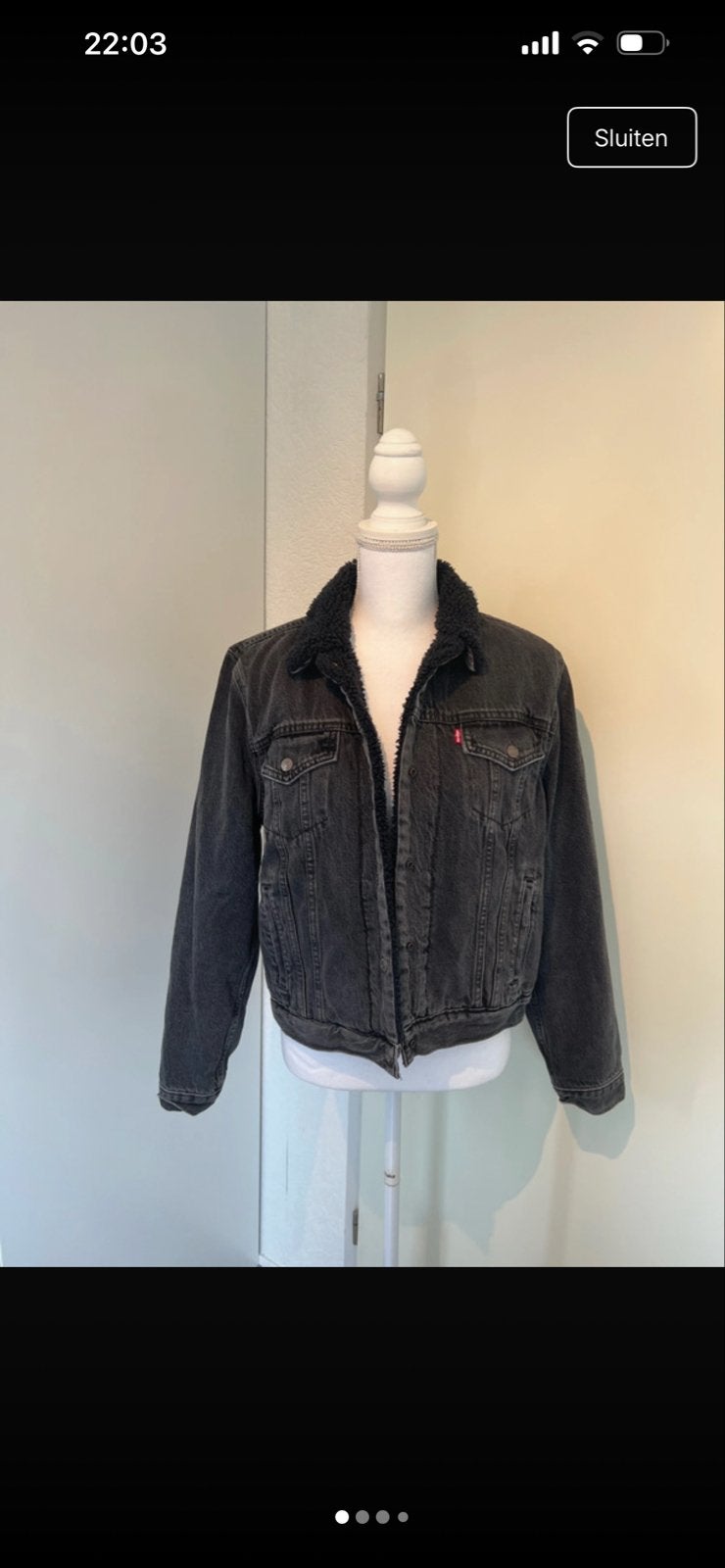 Levi's Sherpa Trucker Jacket Zwart - Maat XL, Ophalen of Verzenden, Zo goed als nieuw, Maat 46/48 (XL) of groter, Zwart