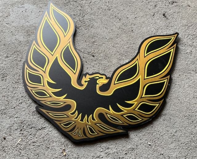PONTIAC TRANS AM  -Firebird muur logo -brushed aluminium, Ophalen of Verzenden, Zo goed als nieuw, Auto's