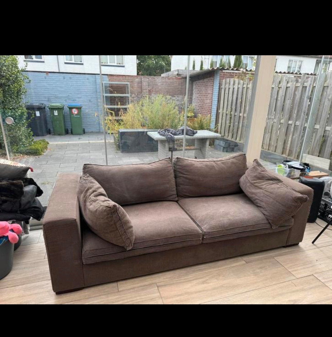 !!!!GRATIS!!!! Bruine bank Z.S.M. ophalen, Huis en Inrichting, Banken | Bankstellen, Ophalen, Zo goed als nieuw, 75 tot 100 cm