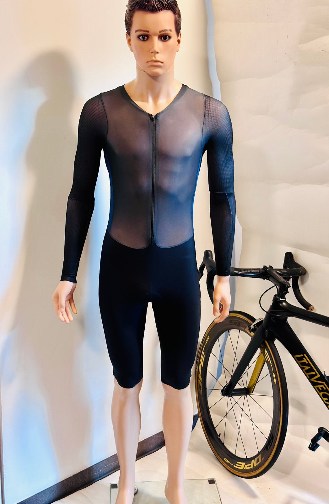 Wielrenkleding wielrenpak snelpak tijdritpak maat S/M, Ophalen of Verzenden, Zo goed als nieuw, Bovenkleding, Heren